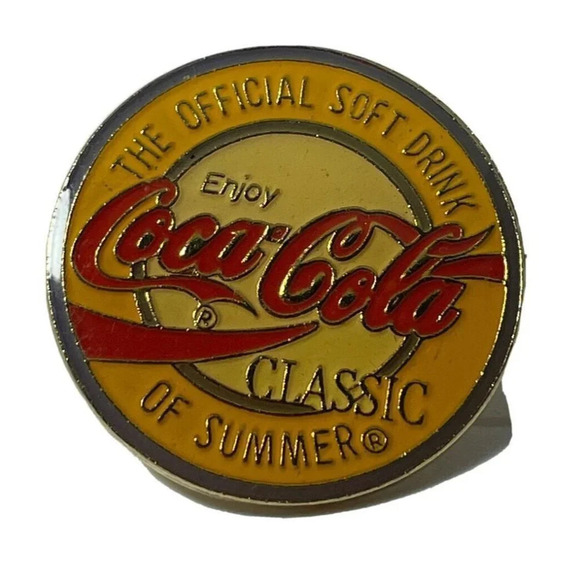 VTG Coca Cola Classic Official Soft Drink‎ of Summer Lapel Pin Back Tie Hat - Picture 1 of 3